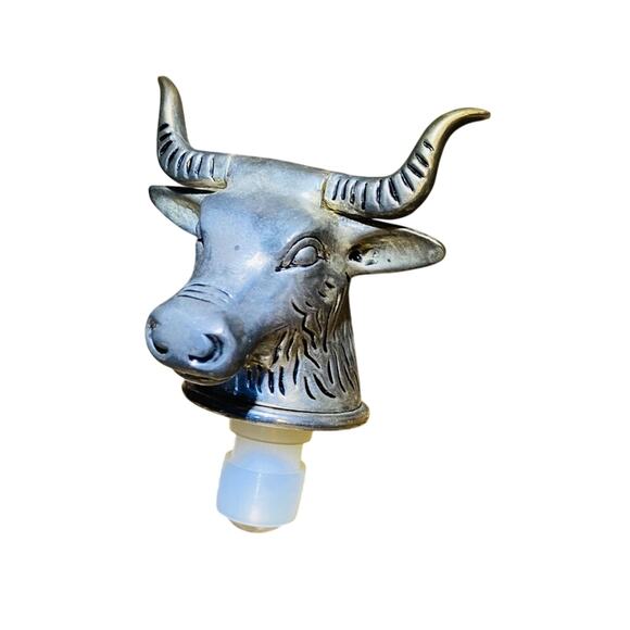 Vintage Neiman Marcus Silver Plated Bull Bottle Stopper - Picture 2 of 6